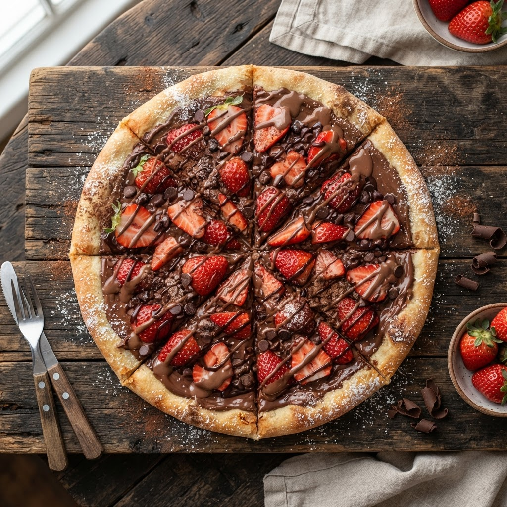 Pizza Doce de Chocolate c/ Morango